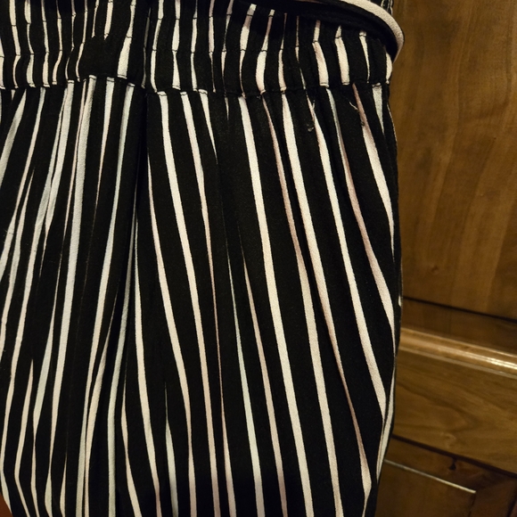 Torrid Black and White Jumpsuit with V-Neck and Pinstripes - Picture 6 of 7